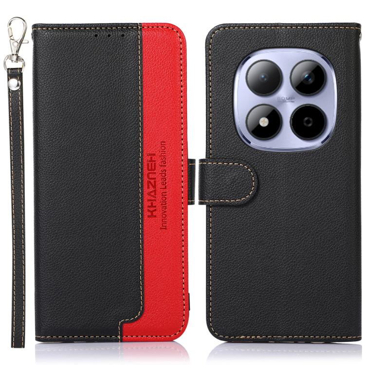 KHAZNEH Litchi Texture Leather RFID Phone Case, For Redmi A7 Pro 171mm/Poco C85x 5G Global, For Redmi Turbo 5 Max / Poco X8 Pro Max, For Redmi Turbo 5 5G / Poco X8 Pro 5G, For Redmi Note 15 Pro+ 5G Global 163.3mm, For Redmi Note 15 5G Global 164mm     ...