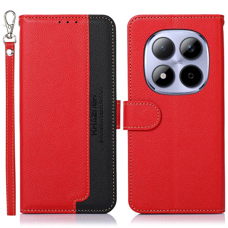 KHAZNEH Litchi Texture Leather RFID Phone Case, For Redmi A7 Pro 171mm/Poco C85x 5G Global, For Redmi Turbo 5 Max / Poco X8 Pro Max, For Redmi Turbo 5 5G / Poco X8 Pro 5G, For Redmi Note 15 Pro+ 5G Global 163.3mm, For Redmi Note 15 5G Global 164mm     ...