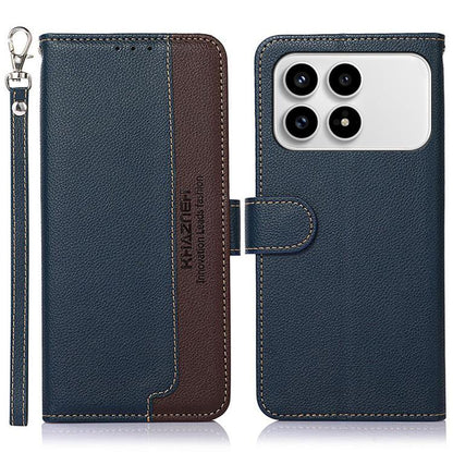 KHAZNEH Litchi Texture Leather RFID Phone Case, For Redmi A7 Pro 171mm/Poco C85x 5G Global, For Redmi Turbo 5 Max / Poco X8 Pro Max, For Redmi Turbo 5 5G / Poco X8 Pro 5G, For Redmi Note 15 Pro+ 5G Global 163.3mm, For Redmi Note 15 5G Global 164mm     ...