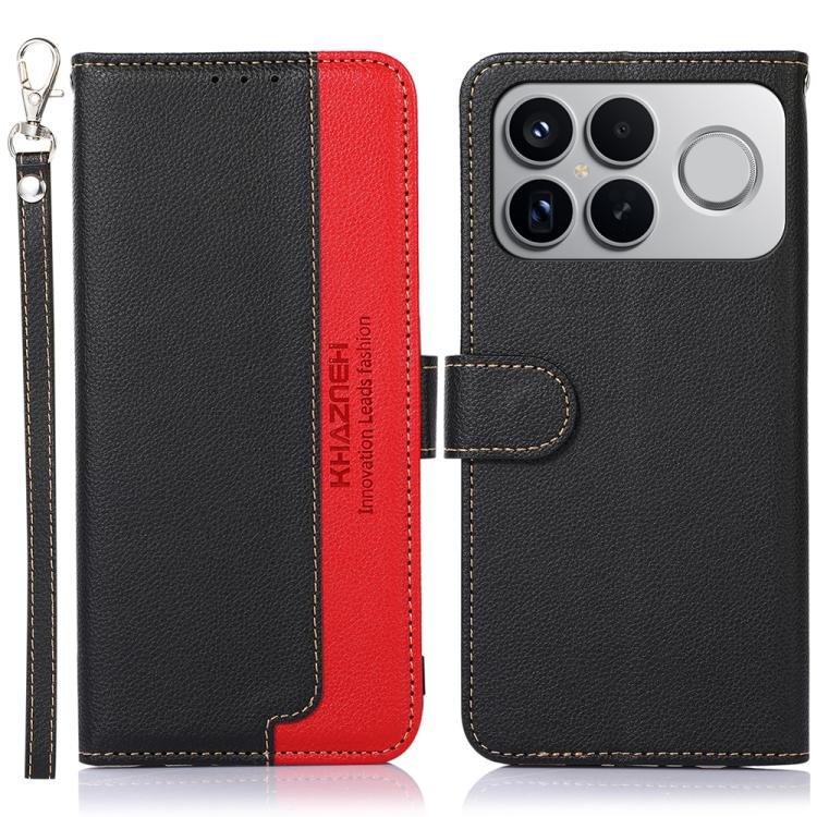 KHAZNEH Litchi Texture Leather RFID Phone Case, For Redmi A7 Pro 171mm/Poco C85x 5G Global, For Redmi Turbo 5 Max / Poco X8 Pro Max, For Redmi Turbo 5 5G / Poco X8 Pro 5G, For Redmi Note 15 Pro+ 5G Global 163.3mm, For Redmi Note 15 5G Global 164mm     ...