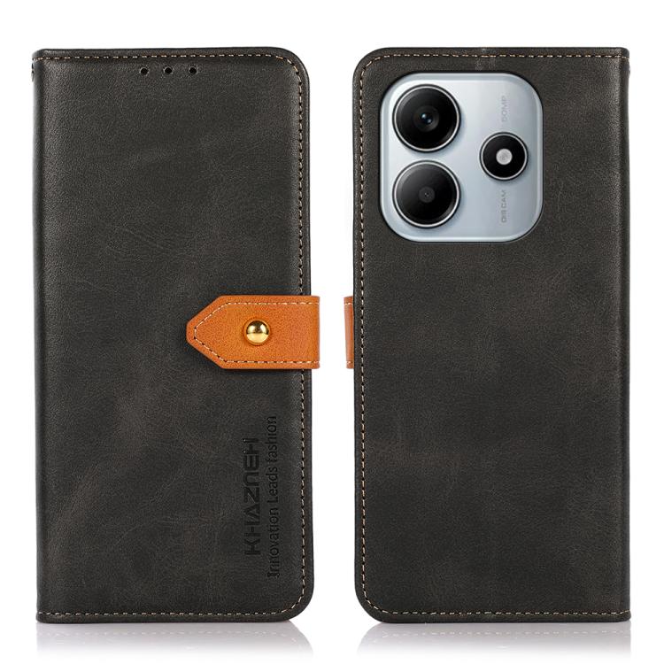 KHAZNEH Cowhide Texture Flip Leather Phone Case, For Redmi Note 14 4G 164.84mm, For Redmi Turbo 4 Pro, For Xiaomi Redmi Turbo 4, For Redmi 14 4G, For Xiaomi Redmi 13 4G