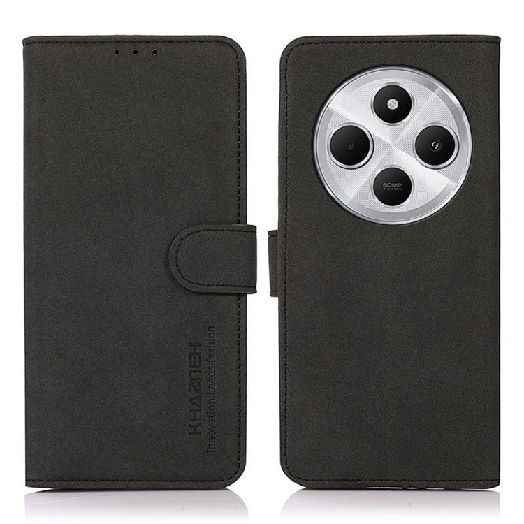 Matte black leather folio phone case with flip cover and large circular camera cutout