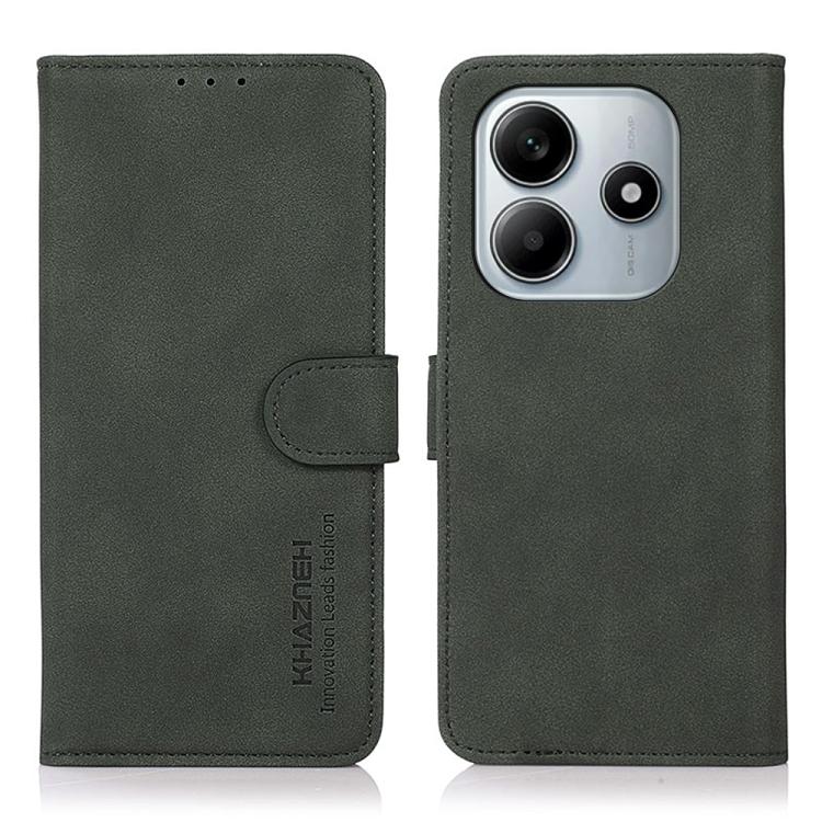 Matte texture leather phone case, dark green folio with magnetic strap and camera cutout.