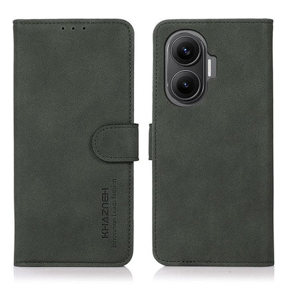 Matte green leather folio phone case with flip cover, belt strap, and camera cutout