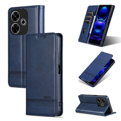 Dark blue flip leather phone case with textured finish, card holder, and stand cover
