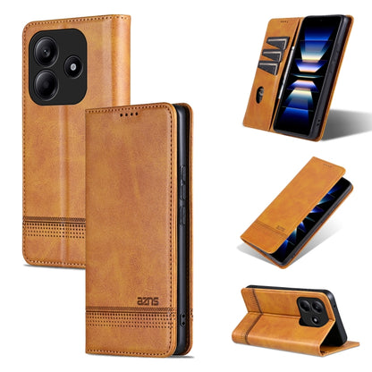 Magnetic flip leather phone case, tan calf texture, with camera cutout and stand
