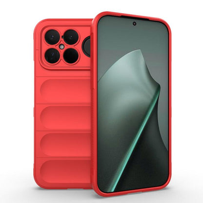 Magic Shield TPU phone case in red, with raised camera cutouts and ribbed back