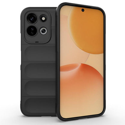 Magic Shield TPU phone case in black with flannel-like panels and camera cutout