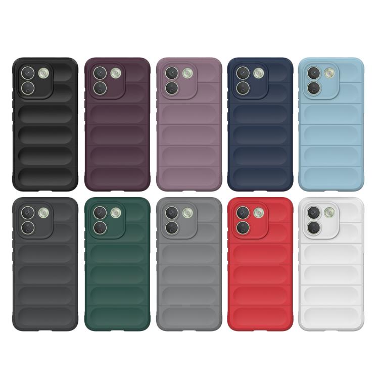 Assorted color rugged phone cases with textured grip panels and camera cutouts