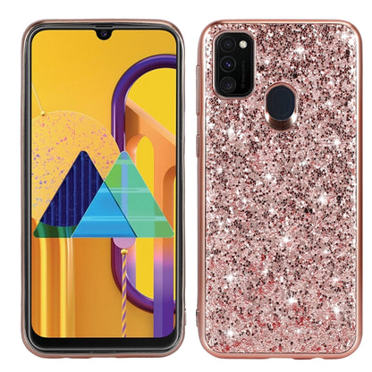 Glitter powder shockproof TPU phone case, champagne glitter back with camera cutouts