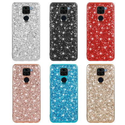 Glitter TPU phone case set in silver, black, red, rose gold, blue, and gold