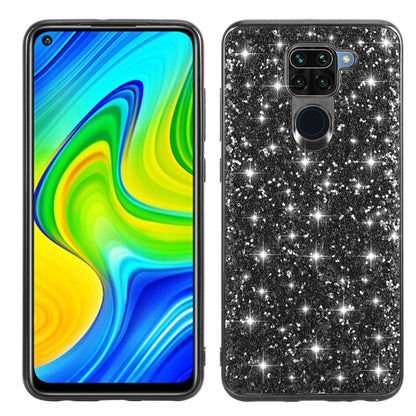 Black glitter TPU phone case with camera cutouts and shockproof protective bumper