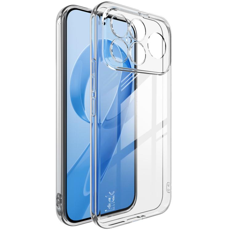 Clear protective TPU phone case with camera lens cutout and raised rim