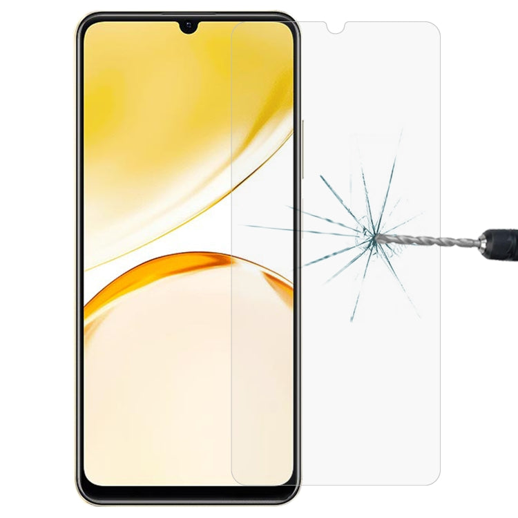 Tempered glass screen protector film for a smartphone, clear with rounded edges