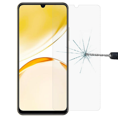 Tempered glass screen protector film for a smartphone, clear with rounded edges