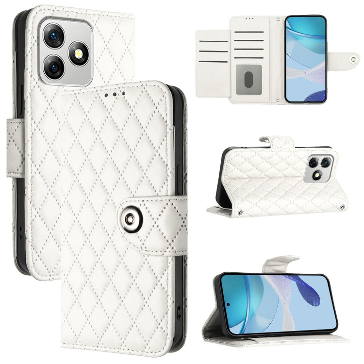 Rhombic Texture Flip Leather Phone Case with Lanyard, For Ulefone Note 18 Ultra, For Ulefone Note 14