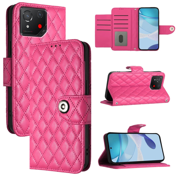 Rhombic Texture Flip Leather Phone Case with Lanyard, For Asus Zenfone 12 Ultra, For Asus ROG Phone 9 / 9 Pro, For Asus Zenfone 11 Ultra, For Asus ROG Phone 8