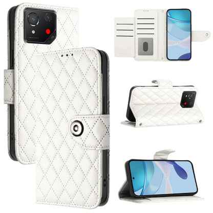 Rhombic Texture Flip Leather Phone Case with Lanyard, For Asus Zenfone 12 Ultra, For Asus ROG Phone 9 / 9 Pro, For Asus Zenfone 11 Ultra, For Asus ROG Phone 8