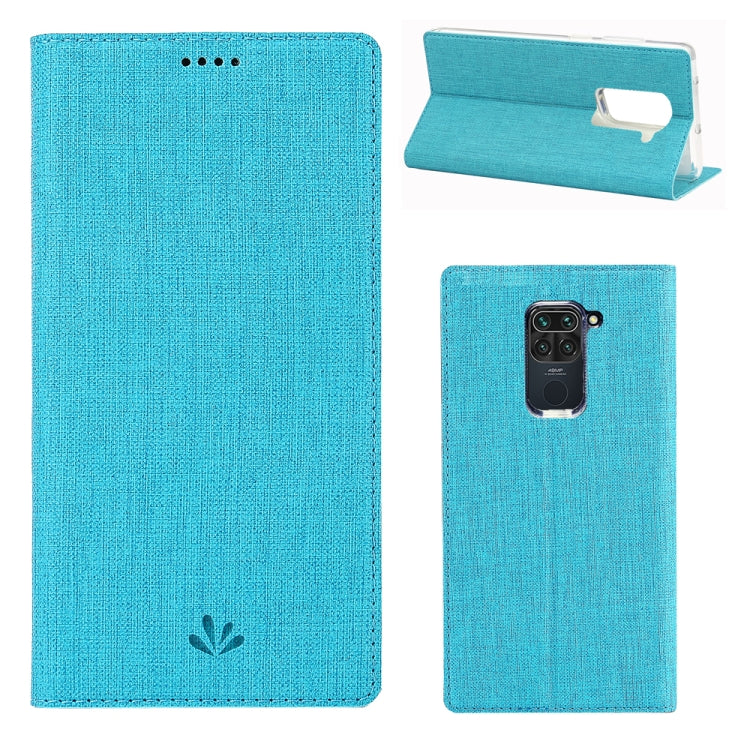 Blue flip wallet phone case with magnetic clasp and card holder, front camera cutout.