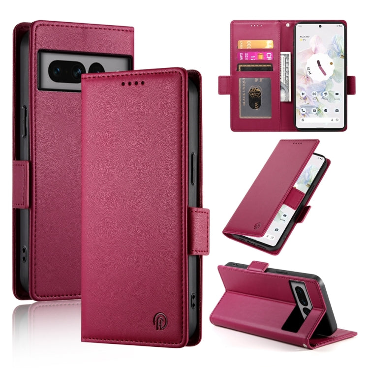 Side Buckle Magnetic Frosted Leather Phone Case, For Google Pixel 7 Pro