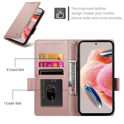 Rose gold frosted leather wallet phone case with card slot and cash slot