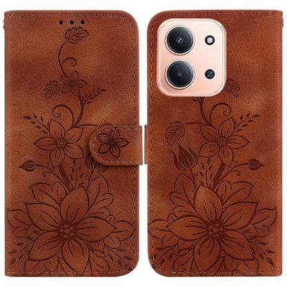 Lily Embossed Leather Phone Case, For Redmi Note 17 5G Global 169.7mm, For Redmi Note 17 Pro Max / Note 17 Pro+ 5G, For Redmi K100 Pro Max 5G / Poco F9 Ultra 5G, For Redmi 17 4G / 5G Global 170mm, For Redmi A7 Pro 4G / 5G 171mm / Poco C85x 5G          ...