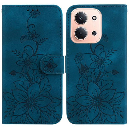 Lily Embossed Leather Phone Case, For Redmi Note 17 5G Global 169.7mm, For Redmi Note 17 Pro Max / Note 17 Pro+ 5G, For Redmi K100 Pro Max 5G / Poco F9 Ultra 5G, For Redmi 17 4G / 5G Global 170mm, For Redmi A7 Pro 4G / 5G 171mm / Poco C85x 5G          ...