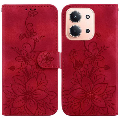 Lily Embossed Leather Phone Case, For Redmi Note 17 5G Global 169.7mm, For Redmi Note 17 Pro Max / Note 17 Pro+ 5G, For Redmi K100 Pro Max 5G / Poco F9 Ultra 5G, For Redmi 17 4G / 5G Global 170mm, For Redmi A7 Pro 4G / 5G 171mm / Poco C85x 5G          ...