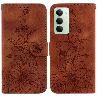 Lily Embossed Leather Phone Case, For Redmi Note 17 5G Global 169.7mm, For Redmi Note 17 Pro Max / Note 17 Pro+ 5G, For Redmi K100 Pro Max 5G / Poco F9 Ultra 5G, For Redmi 17 4G / 5G Global 170mm, For Redmi A7 Pro 4G / 5G 171mm / Poco C85x 5G          ...