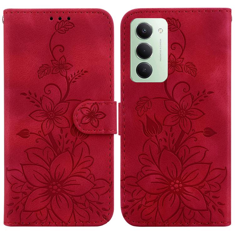 Lily Embossed Leather Phone Case, For Redmi Note 17 5G Global 169.7mm, For Redmi Note 17 Pro Max / Note 17 Pro+ 5G, For Redmi K100 Pro Max 5G / Poco F9 Ultra 5G, For Redmi 17 4G / 5G Global 170mm, For Redmi A7 Pro 4G / 5G 171mm / Poco C85x 5G          ...