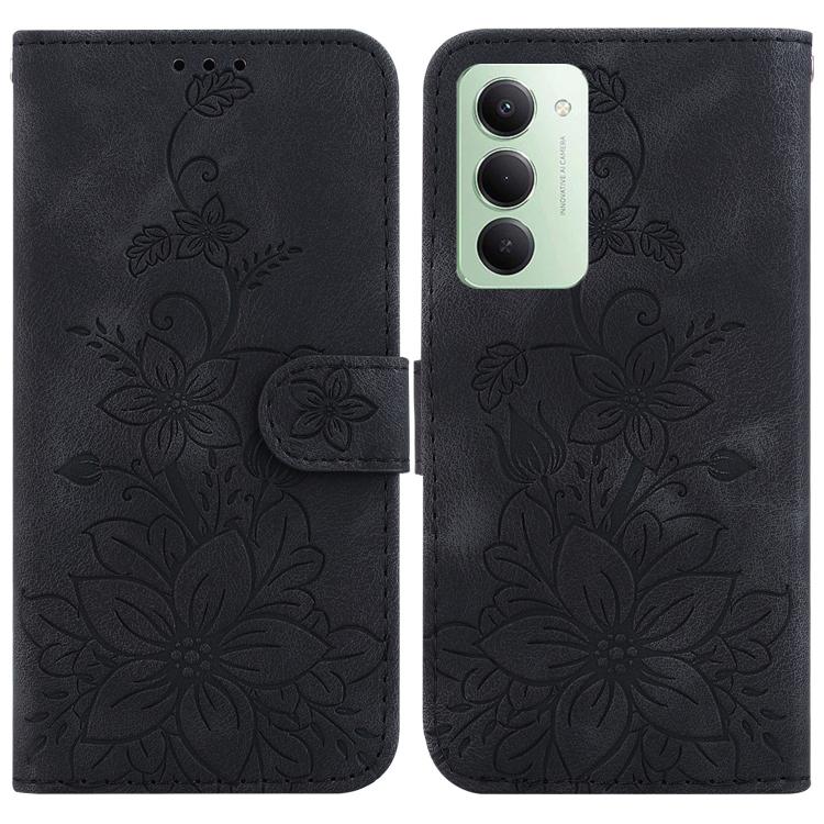 Lily Embossed Leather Phone Case, For Redmi Note 17 5G Global 169.7mm, For Redmi Note 17 Pro Max / Note 17 Pro+ 5G, For Redmi K100 Pro Max 5G / Poco F9 Ultra 5G, For Redmi 17 4G / 5G Global 170mm, For Redmi A7 Pro 4G / 5G 171mm / Poco C85x 5G          ...