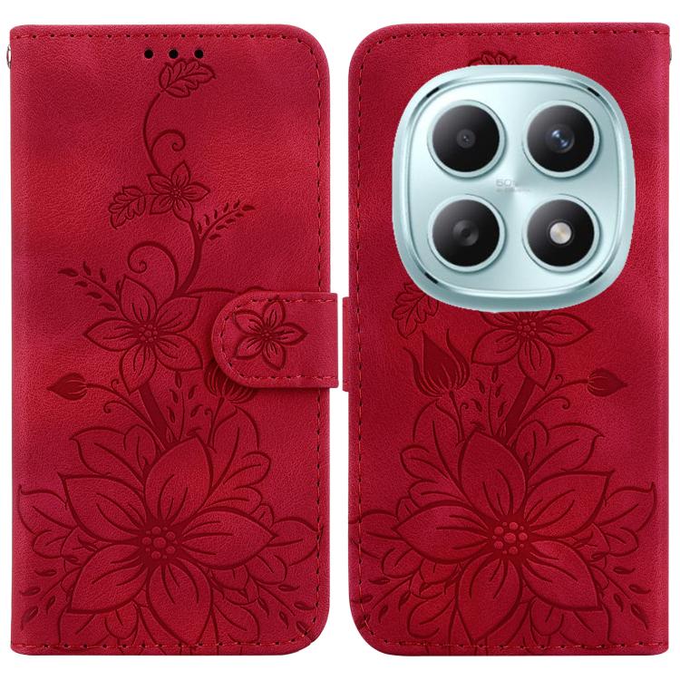 Lily Embossed Leather Phone Case, For Redmi Note 17 5G Global 169.7mm, For Redmi Note 17 Pro Max / Note 17 Pro+ 5G, For Redmi K100 Pro Max 5G / Poco F9 Ultra 5G, For Redmi 17 4G / 5G Global 170mm, For Redmi A7 Pro 4G / 5G 171mm / Poco C85x 5G          ...