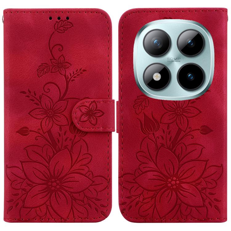 Lily Embossed Leather Phone Case, For Redmi Note 17 5G Global 169.7mm, For Redmi Note 17 Pro Max / Note 17 Pro+ 5G, For Redmi K100 Pro Max 5G / Poco F9 Ultra 5G, For Redmi 17 4G / 5G Global 170mm, For Redmi A7 Pro 4G / 5G 171mm / Poco C85x 5G          ...