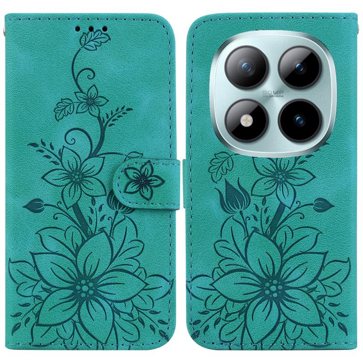 Lily Embossed Leather Phone Case, For Redmi Note 17 5G Global 169.7mm, For Redmi Note 17 Pro Max / Note 17 Pro+ 5G, For Redmi K100 Pro Max 5G / Poco F9 Ultra 5G, For Redmi 17 4G / 5G Global 170mm, For Redmi A7 Pro 4G / 5G 171mm / Poco C85x 5G          ...