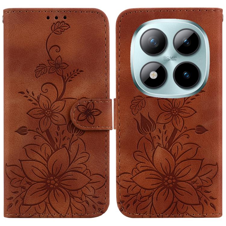 Lily Embossed Leather Phone Case, For Redmi Note 17 5G Global 169.7mm, For Redmi Note 17 Pro Max / Note 17 Pro+ 5G, For Redmi K100 Pro Max 5G / Poco F9 Ultra 5G, For Redmi 17 4G / 5G Global 170mm, For Redmi A7 Pro 4G / 5G 171mm / Poco C85x 5G          ...