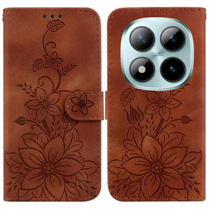 Lily Embossed Leather Phone Case, For Redmi Note 17 5G Global 169.7mm, For Redmi Note 17 Pro Max / Note 17 Pro+ 5G, For Redmi K100 Pro Max 5G / Poco F9 Ultra 5G, For Redmi 17 4G / 5G Global 170mm, For Redmi A7 Pro 4G / 5G 171mm / Poco C85x 5G          ...