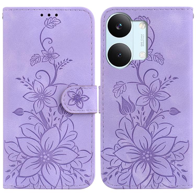 Lily Embossed Leather Phone Case, For Redmi Note 17 5G Global 169.7mm, For Redmi Note 17 Pro Max / Note 17 Pro+ 5G, For Redmi K100 Pro Max 5G / Poco F9 Ultra 5G, For Redmi 17 4G / 5G Global 170mm, For Redmi A7 Pro 4G / 5G 171mm / Poco C85x 5G          ...