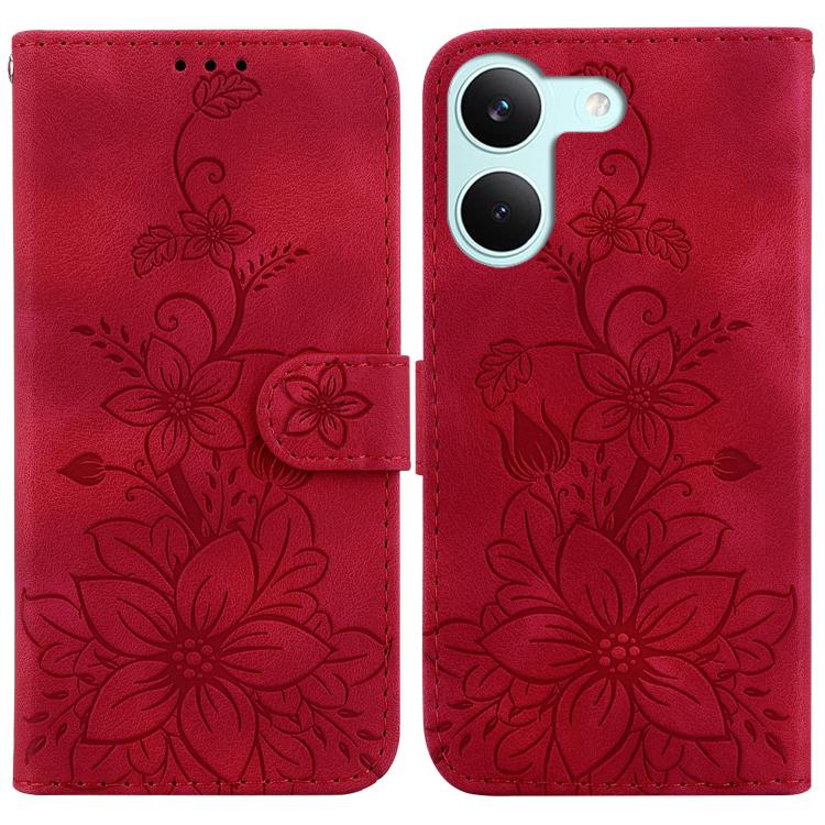 Lily Embossed Leather Phone Case, For Redmi Note 17 5G Global 169.7mm, For Redmi Note 17 Pro Max / Note 17 Pro+ 5G, For Redmi K100 Pro Max 5G / Poco F9 Ultra 5G, For Redmi 17 4G / 5G Global 170mm, For Redmi A7 Pro 4G / 5G 171mm / Poco C85x 5G          ...