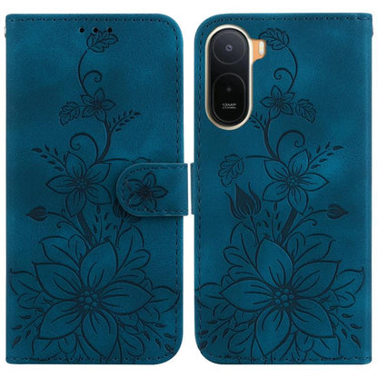 Lily Embossed Leather Phone Case, For Redmi Note 17 5G Global 169.7mm, For Redmi Note 17 Pro Max / Note 17 Pro+ 5G, For Redmi K100 Pro Max 5G / Poco F9 Ultra 5G, For Redmi 17 4G / 5G Global 170mm, For Redmi A7 Pro 4G / 5G 171mm / Poco C85x 5G          ...