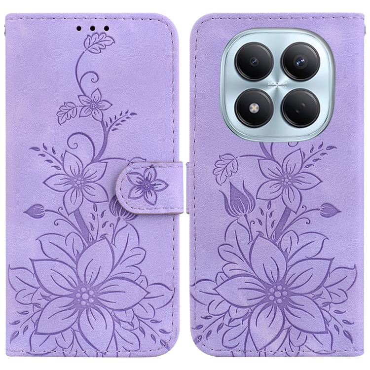 Lily Embossed Leather Phone Case, For Redmi Note 17 5G Global 169.7mm, For Redmi Note 17 Pro Max / Note 17 Pro+ 5G, For Redmi K100 Pro Max 5G / Poco F9 Ultra 5G, For Redmi 17 4G / 5G Global 170mm, For Redmi A7 Pro 4G / 5G 171mm / Poco C85x 5G          ...