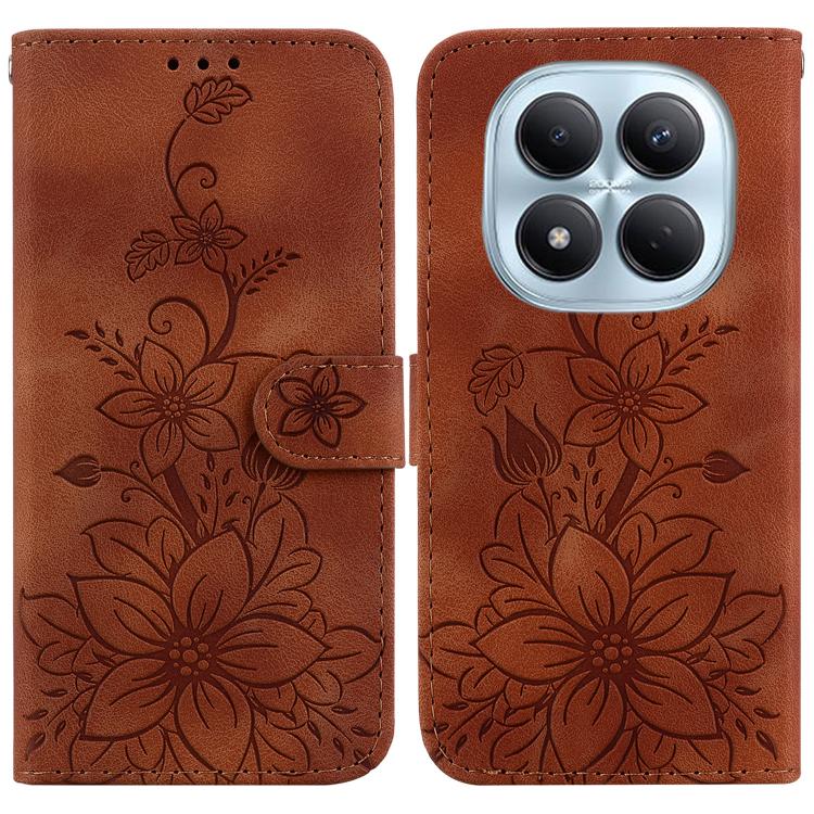 Lily Embossed Leather Phone Case, For Redmi Note 17 5G Global 169.7mm, For Redmi Note 17 Pro Max / Note 17 Pro+ 5G, For Redmi K100 Pro Max 5G / Poco F9 Ultra 5G, For Redmi 17 4G / 5G Global 170mm, For Redmi A7 Pro 4G / 5G 171mm / Poco C85x 5G          ...