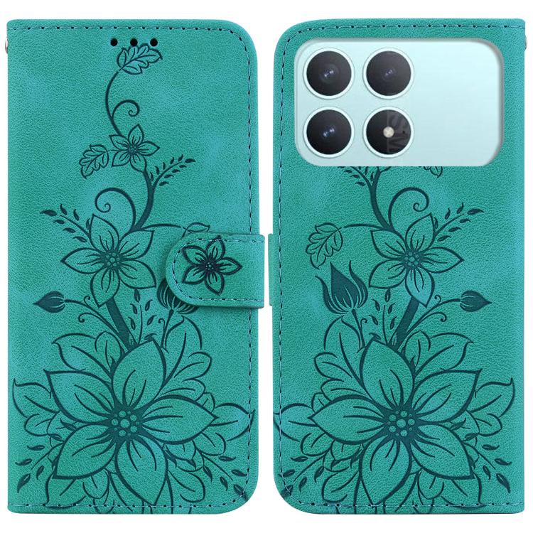 Lily Embossed Leather Phone Case, For Redmi Note 17 5G Global 169.7mm, For Redmi Note 17 Pro Max / Note 17 Pro+ 5G, For Redmi K100 Pro Max 5G / Poco F9 Ultra 5G, For Redmi 17 4G / 5G Global 170mm, For Redmi A7 Pro 4G / 5G 171mm / Poco C85x 5G          ...