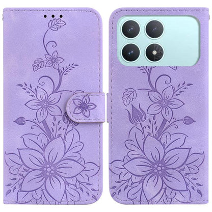 Lily Embossed Leather Phone Case, For Redmi Note 17 5G Global 169.7mm, For Redmi Note 17 Pro Max / Note 17 Pro+ 5G, For Redmi K100 Pro Max 5G / Poco F9 Ultra 5G, For Redmi 17 4G / 5G Global 170mm, For Redmi A7 Pro 4G / 5G 171mm / Poco C85x 5G          ...