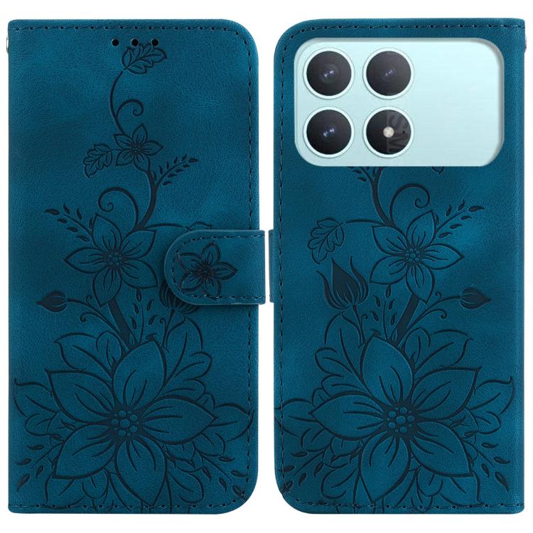 Lily Embossed Leather Phone Case, For Redmi Note 17 5G Global 169.7mm, For Redmi Note 17 Pro Max / Note 17 Pro+ 5G, For Redmi K100 Pro Max 5G / Poco F9 Ultra 5G, For Redmi 17 4G / 5G Global 170mm, For Redmi A7 Pro 4G / 5G 171mm / Poco C85x 5G          ...