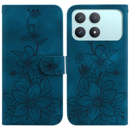 Lily Embossed Leather Phone Case, For Redmi Note 17 5G Global 169.7mm, For Redmi Note 17 Pro Max / Note 17 Pro+ 5G, For Redmi K100 Pro Max 5G / Poco F9 Ultra 5G, For Redmi 17 4G / 5G Global 170mm, For Redmi A7 Pro 4G / 5G 171mm / Poco C85x 5G          ...