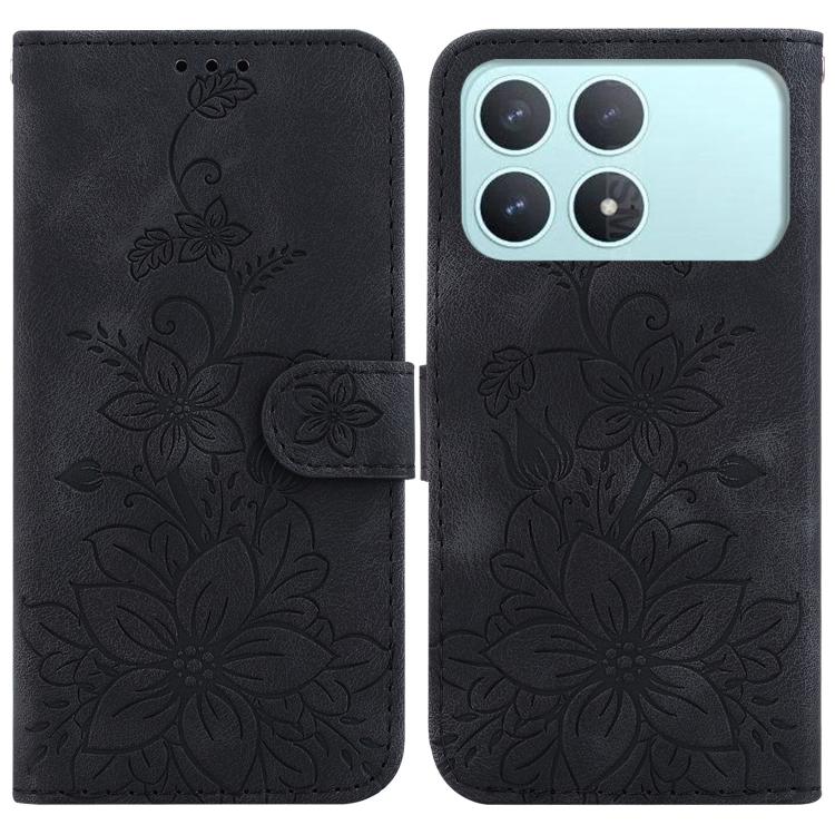 Lily Embossed Leather Phone Case, For Redmi Note 17 5G Global 169.7mm, For Redmi Note 17 Pro Max / Note 17 Pro+ 5G, For Redmi K100 Pro Max 5G / Poco F9 Ultra 5G, For Redmi 17 4G / 5G Global 170mm, For Redmi A7 Pro 4G / 5G 171mm / Poco C85x 5G          ...