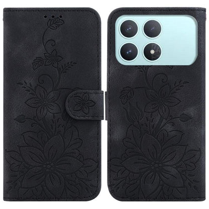 Lily Embossed Leather Phone Case, For Redmi Note 17 5G Global 169.7mm, For Redmi Note 17 Pro Max / Note 17 Pro+ 5G, For Redmi K100 Pro Max 5G / Poco F9 Ultra 5G, For Redmi 17 4G / 5G Global 170mm, For Redmi A7 Pro 4G / 5G 171mm / Poco C85x 5G          ...
