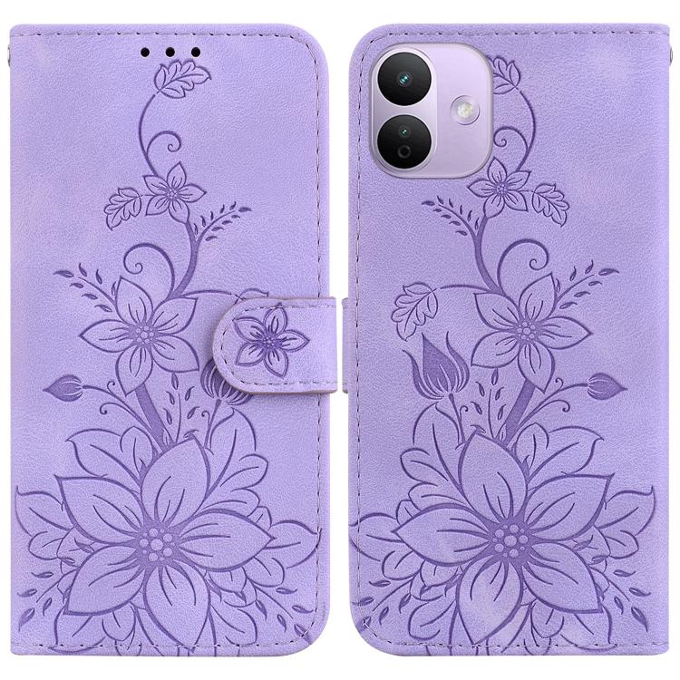 Lily Embossed Leather Phone Case, For Redmi Note 17 5G Global 169.7mm, For Redmi Note 17 Pro Max / Note 17 Pro+ 5G, For Redmi K100 Pro Max 5G / Poco F9 Ultra 5G, For Redmi 17 4G / 5G Global 170mm, For Redmi A7 Pro 4G / 5G 171mm / Poco C85x 5G          ...