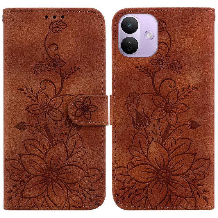 Lily Embossed Leather Phone Case, For Redmi Note 17 5G Global 169.7mm, For Redmi Note 17 Pro Max / Note 17 Pro+ 5G, For Redmi K100 Pro Max 5G / Poco F9 Ultra 5G, For Redmi 17 4G / 5G Global 170mm, For Redmi A7 Pro 4G / 5G 171mm / Poco C85x 5G          ...