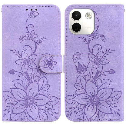 Lily Embossed Leather Phone Case, For Redmi Note 17 5G Global 169.7mm, For Redmi Note 17 Pro Max / Note 17 Pro+ 5G, For Redmi K100 Pro Max 5G / Poco F9 Ultra 5G, For Redmi 17 4G / 5G Global 170mm, For Redmi A7 Pro 4G / 5G 171mm / Poco C85x 5G          ...
